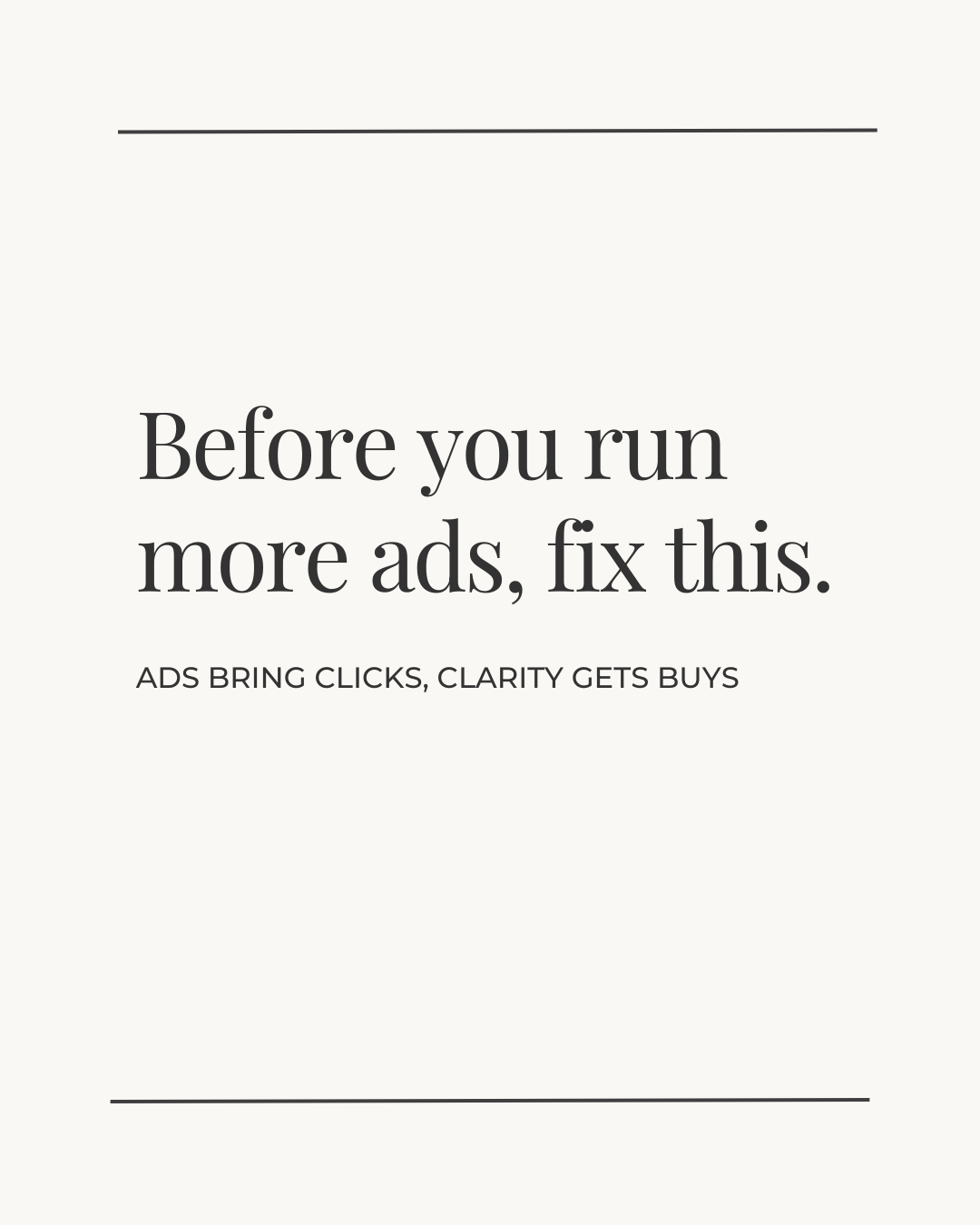 Before you run more ads, fix this.